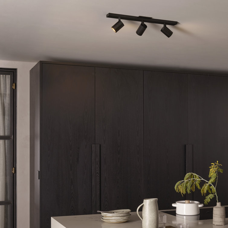 Matte Black Adjustable 3-Light LED Ceiling Spotlight
