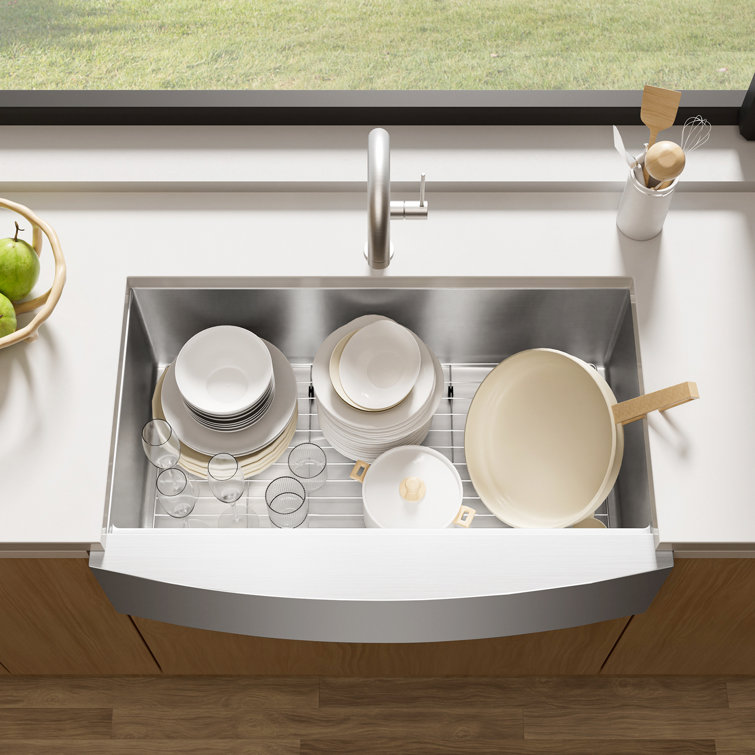 33'' Stainless Steel Farmhouse Drop-In Single Bowl Kitchen Sink