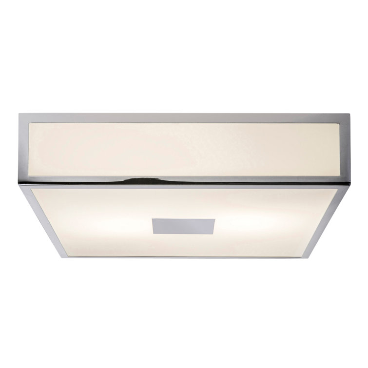 Elegant Square Polished Chrome Ceiling Light with Frosted Glass