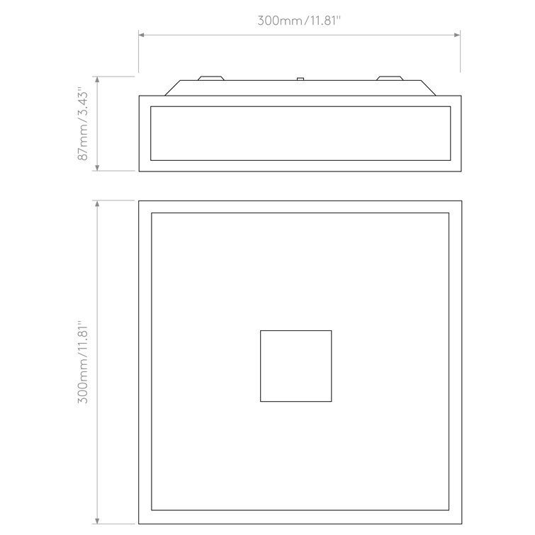 Elegant Square Polished Chrome Ceiling Light with Frosted Glass
