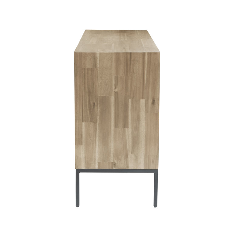 Hathaway Modern 6-Drawer Double Dresser in Newton Brown with Steel Legs