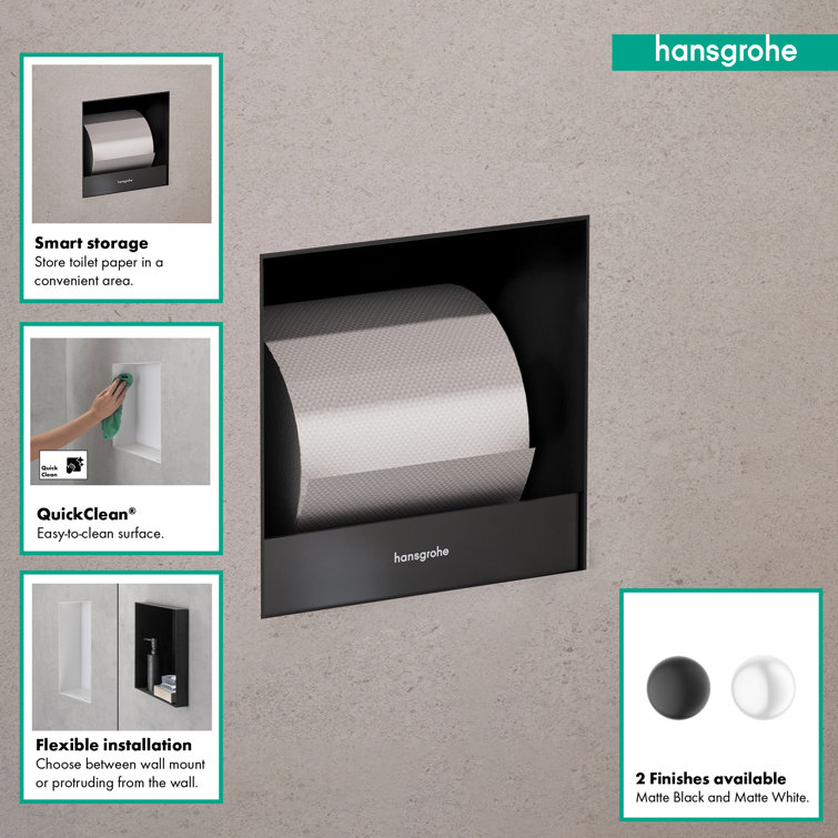 Brushed Stainless Steel Recessed Toilet Paper Holder 6"x 6"x 5.5"