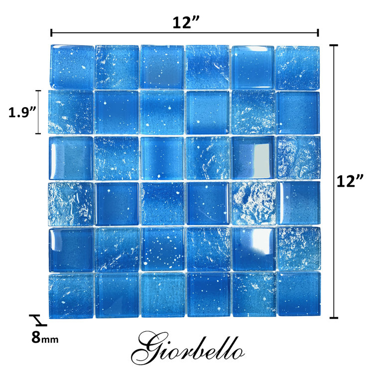 Ocean Whisper Blue Glass Mosaic Wall Tile