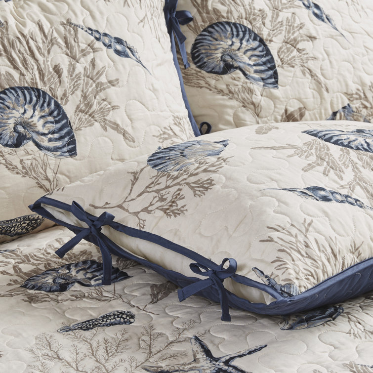 Coastal Blue Microfiber Reversible 6-Piece Daybed Cover Set