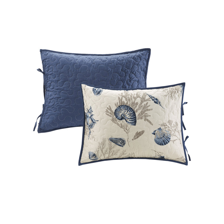 Coastal Blue Microfiber Reversible 6-Piece Daybed Cover Set