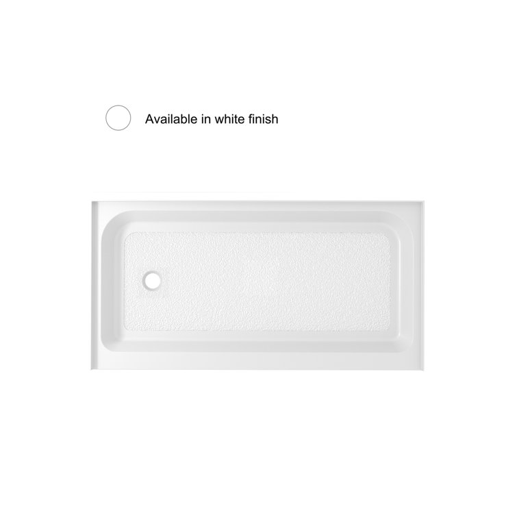 Glossy White 60x32 Inch Acrylic Single Threshold Shower Base