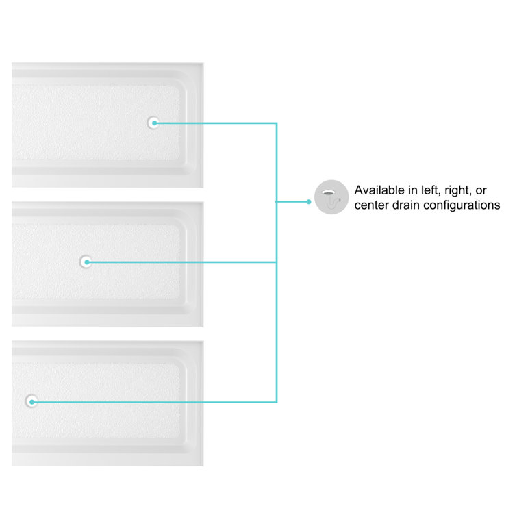 Glossy White 60x32 Inch Acrylic Single Threshold Shower Base
