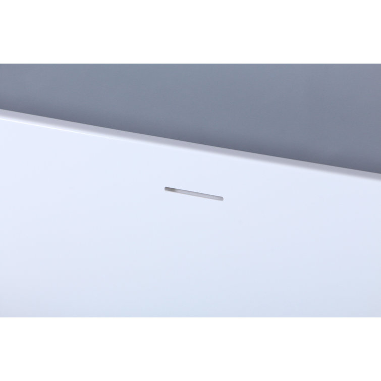 Ethen 67'' Glossy White Diamond Freestanding Acrylic Bathtub