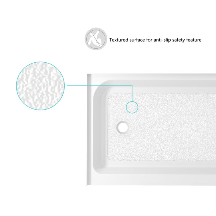 Glossy White 60x32 Inch Acrylic Single Threshold Shower Base