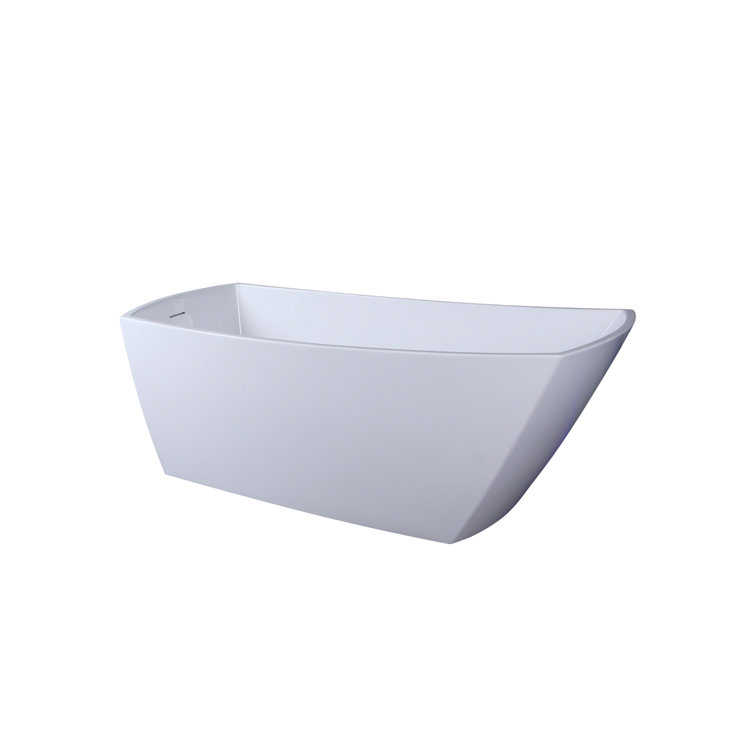Brock 67'' Glossy White Freestanding Acrylic Bathtub