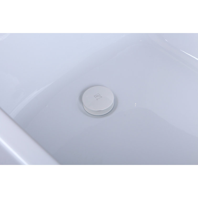 Brock 72'' Glossy White Freestanding Acrylic Soaking Bathtub