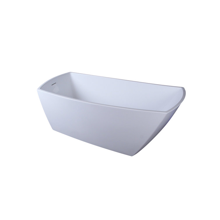 Brock 67'' Glossy White Freestanding Acrylic Bathtub