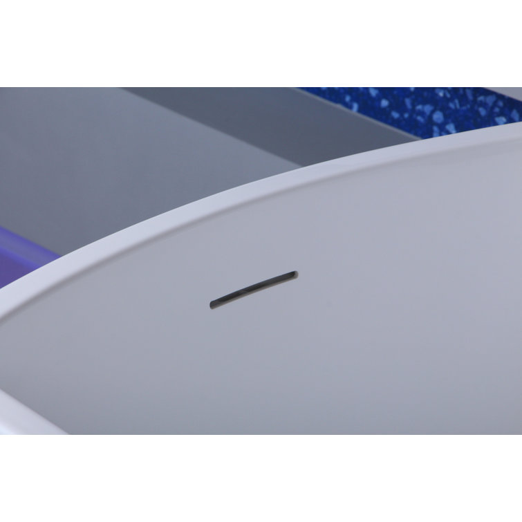 Brock 72'' Glossy White Freestanding Acrylic Soaking Bathtub