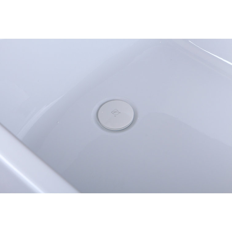 Brock 72'' Glossy White Freestanding Acrylic Soaking Bathtub