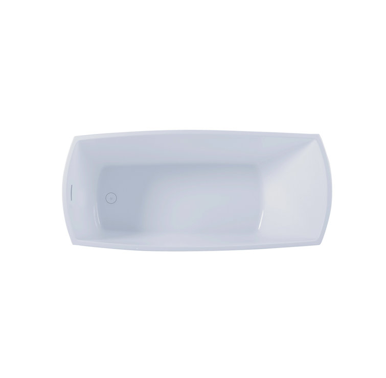Brock 67'' Glossy White Freestanding Acrylic Bathtub