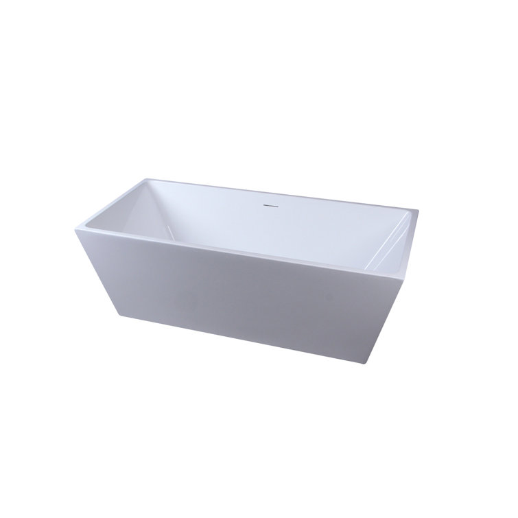 Turner 67'' Glossy White Freestanding Acrylic Bathtub