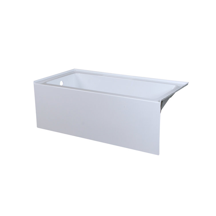 Niklaus 60'' Glossy White Acrylic Alcove Bathtub