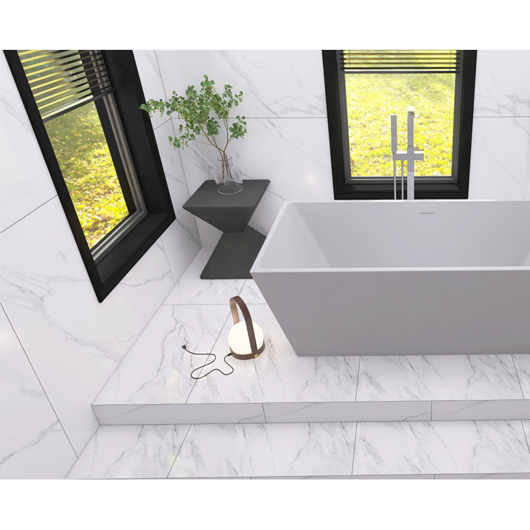 Turner 67'' Glossy White Freestanding Acrylic Bathtub