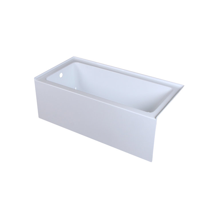 Niklaus 60'' Glossy White Acrylic Alcove Bathtub