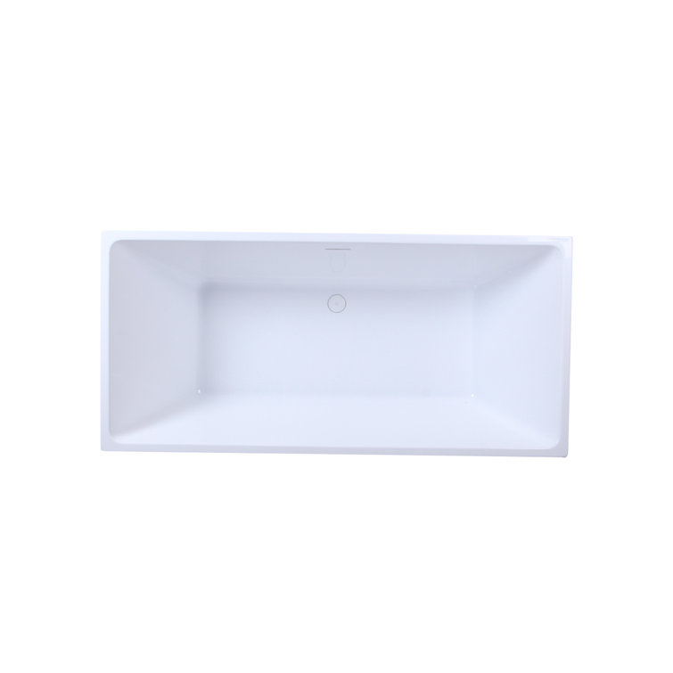 Turner 67'' Glossy White Freestanding Acrylic Bathtub