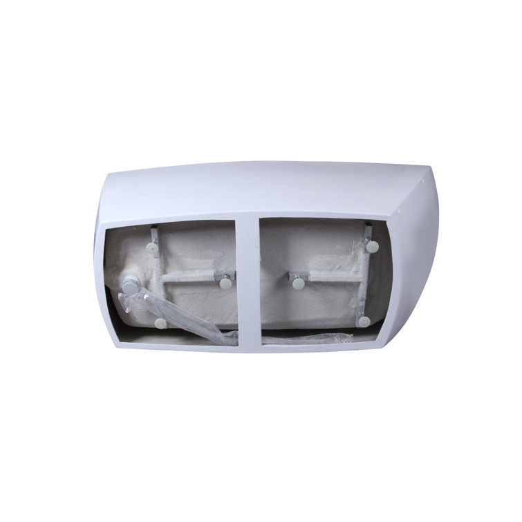Brock 67'' Glossy White Freestanding Acrylic Bathtub