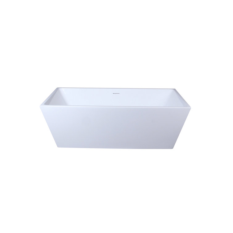 Turner 67'' Glossy White Freestanding Acrylic Bathtub