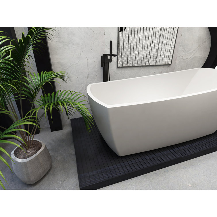 Brock 72'' Glossy White Freestanding Acrylic Soaking Bathtub