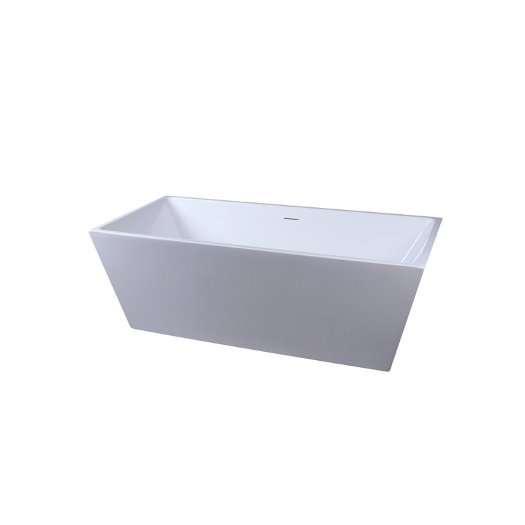 Turner 67'' Glossy White Freestanding Acrylic Bathtub