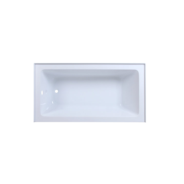 Niklaus 60'' x 32'' Glossy White Acrylic Alcove Bathtub