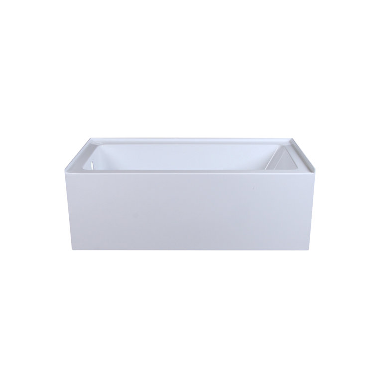Niklaus 60'' Glossy White Acrylic Alcove Bathtub