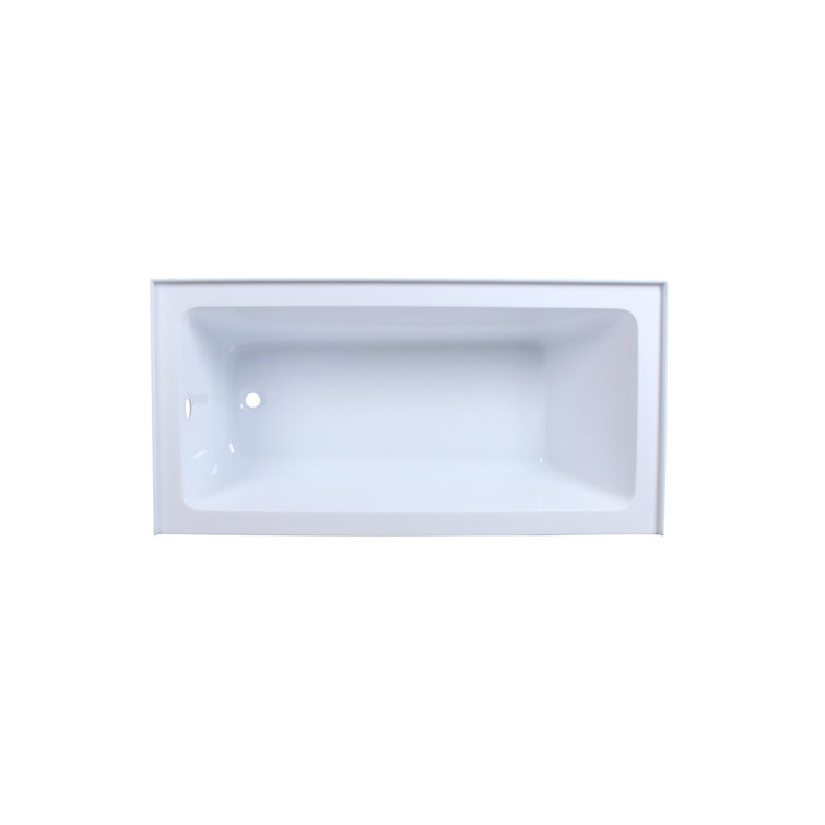 Niklaus 60'' Glossy White Acrylic Alcove Bathtub
