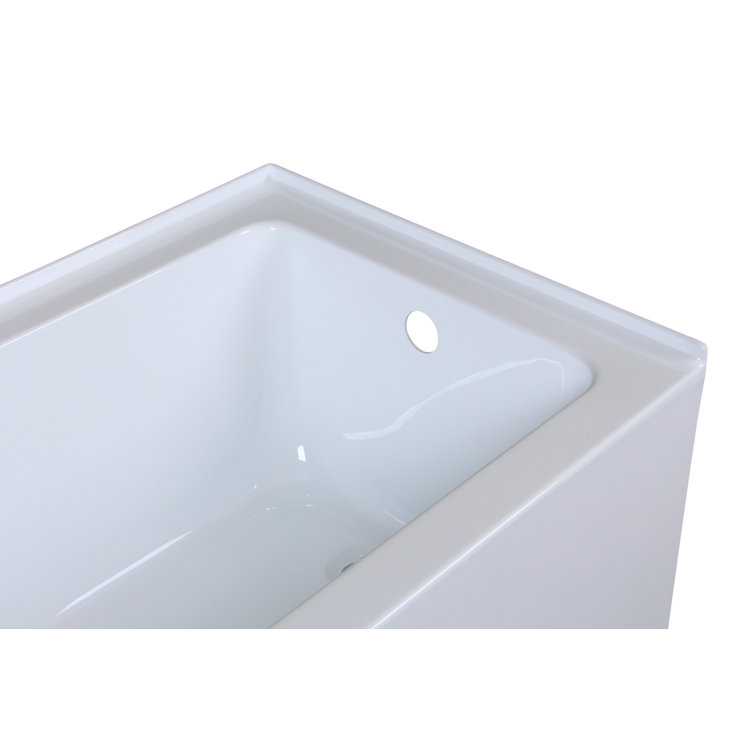 Niklaus 60'' x 30'' Glossy White Acrylic Alcove Bathtub