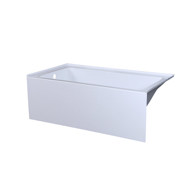 Niklaus 60'' x 32'' Glossy White Acrylic Alcove Bathtub