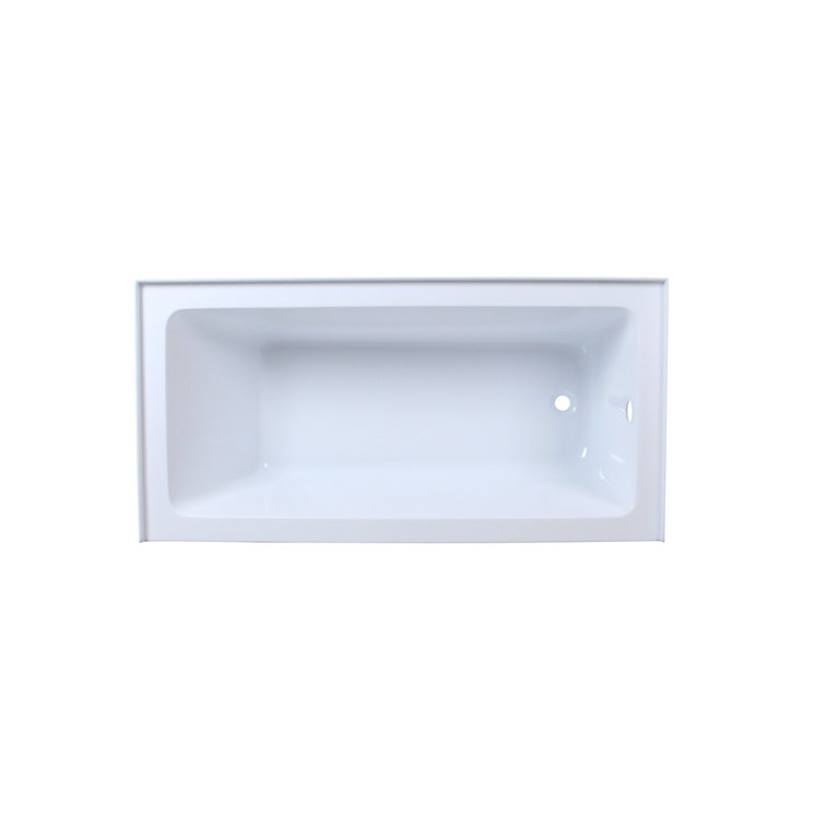Niklaus 60'' x 30'' Glossy White Acrylic Alcove Bathtub