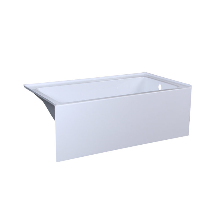 Niklaus 60'' Glossy White Acrylic Alcove Soaking Bathtub