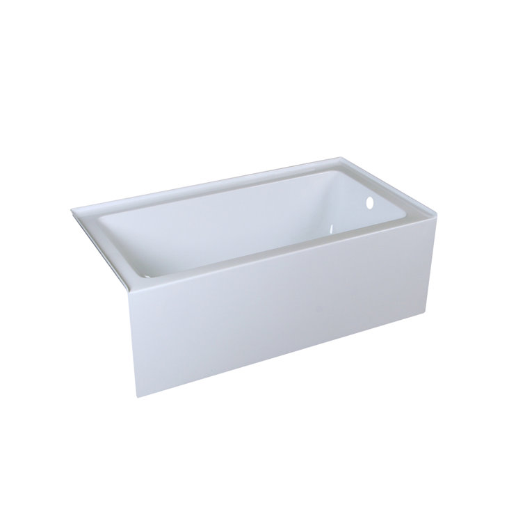 Niklaus 60'' Glossy White Acrylic Alcove Soaking Bathtub