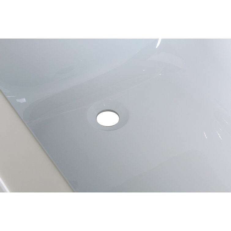 Niklaus 60'' Glossy White Acrylic Alcove Bathtub