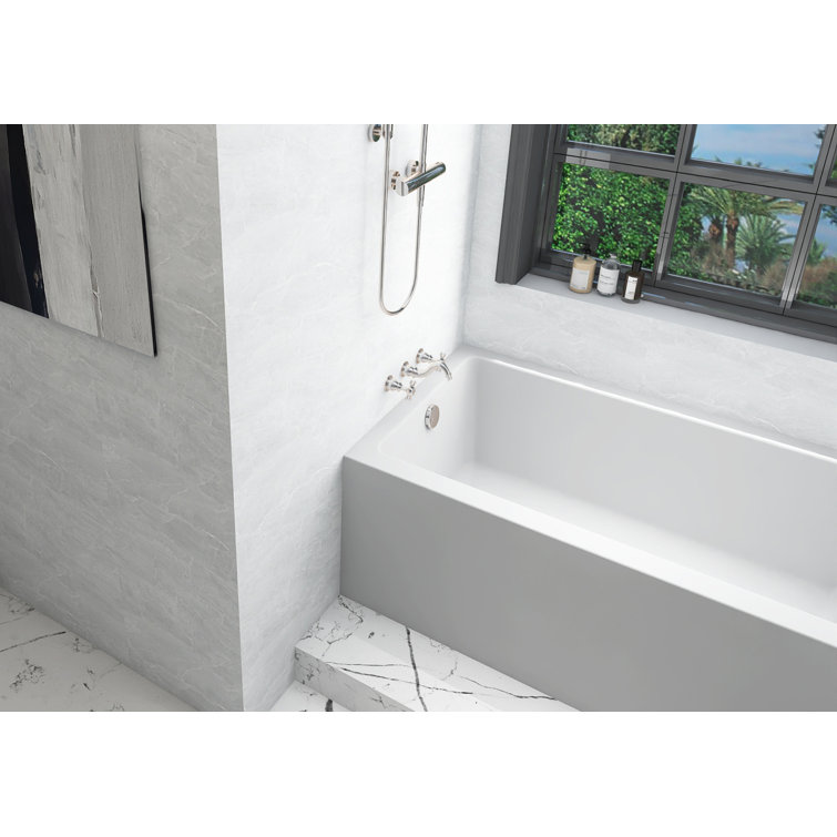Niklaus 60'' x 32'' Glossy White Acrylic Alcove Bathtub