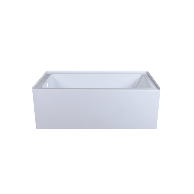 Niklaus 60'' x 32'' Glossy White Acrylic Alcove Bathtub