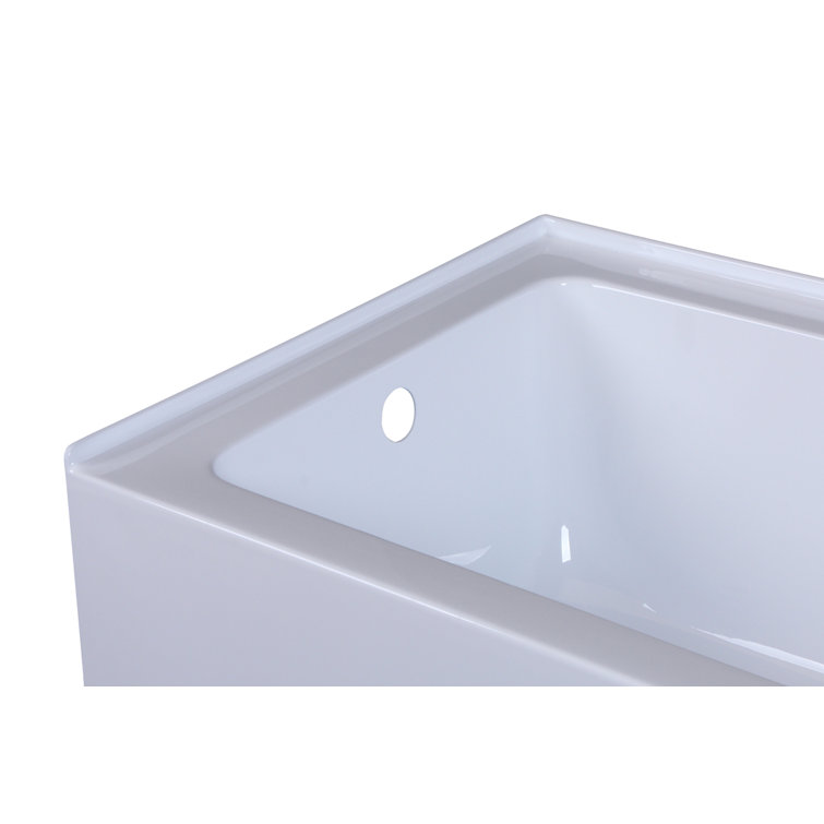 Niklaus 60'' x 32'' Glossy White Acrylic Alcove Bathtub