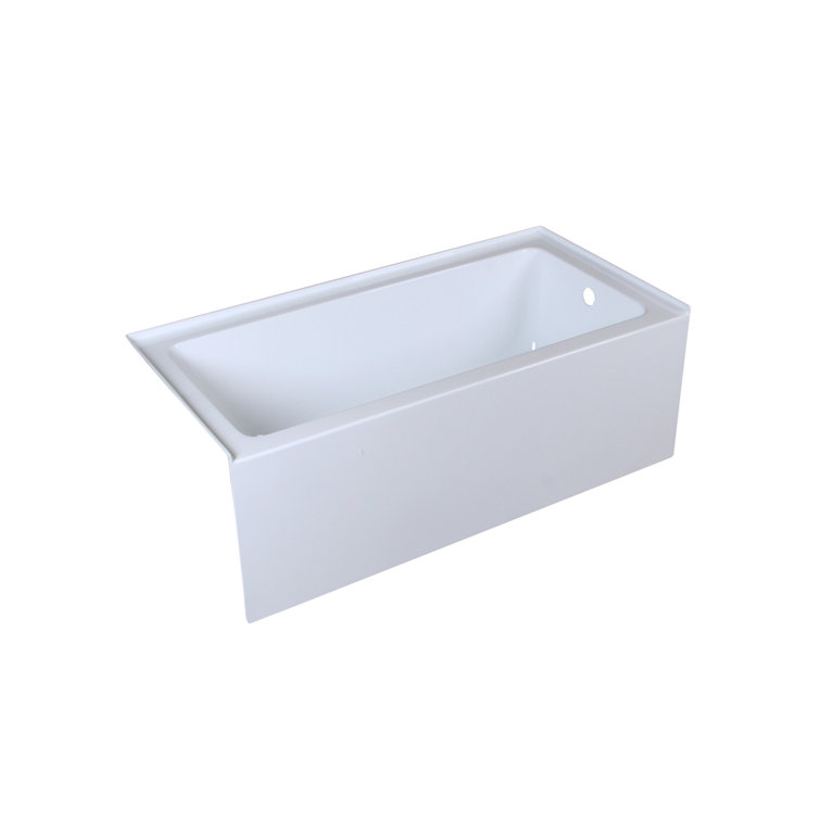 Niklaus 60'' x 30'' Glossy White Acrylic Alcove Bathtub