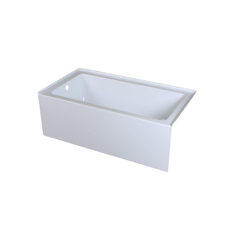 Niklaus 60'' x 32'' Glossy White Acrylic Alcove Bathtub