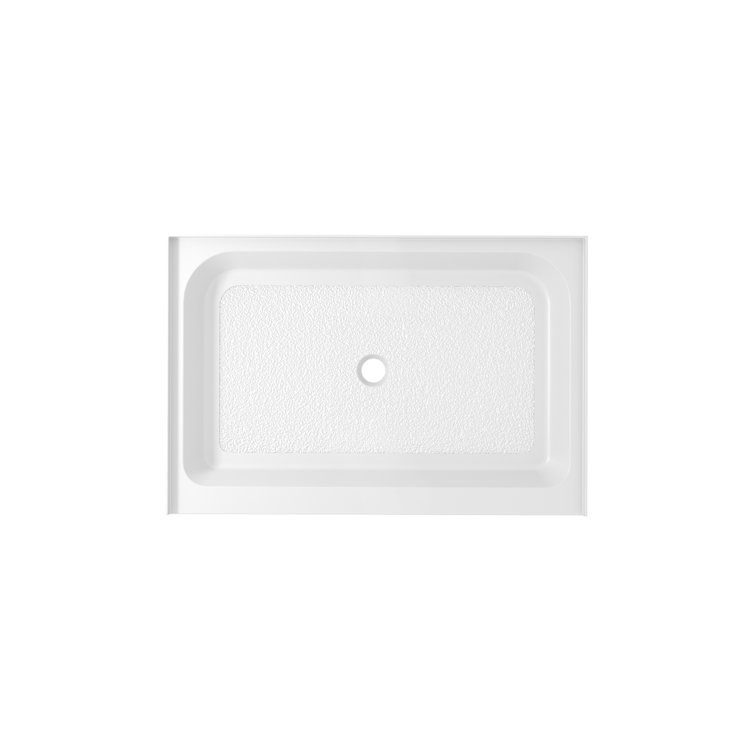 Glossy White 48x36 Inch Acrylic Shower Base with Center Drain