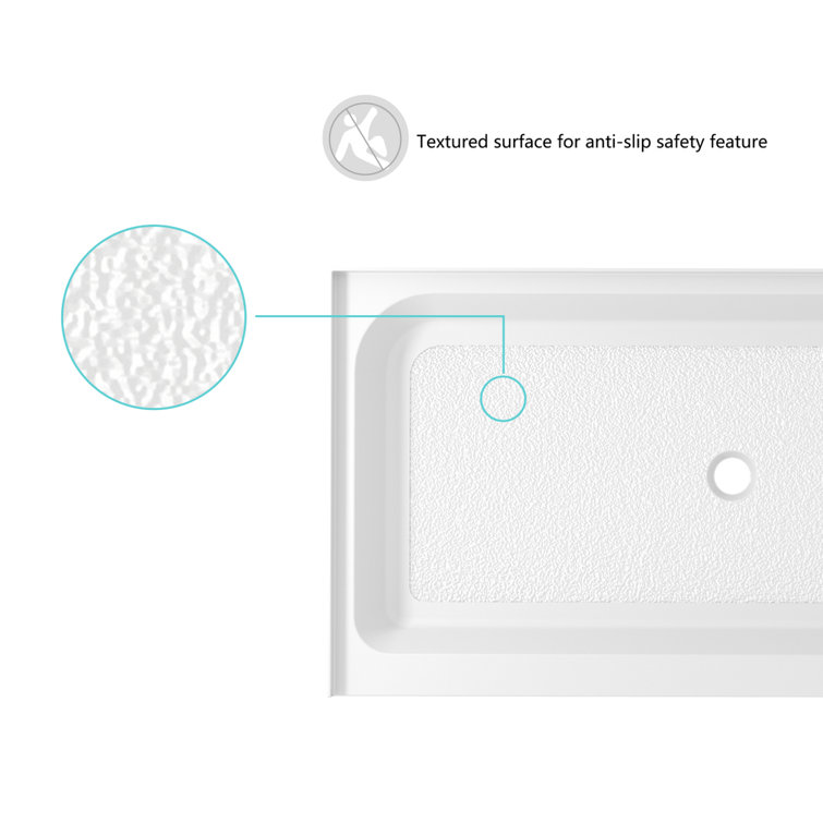 Glossy White 60'' x 32'' Acrylic Rectangular Shower Base