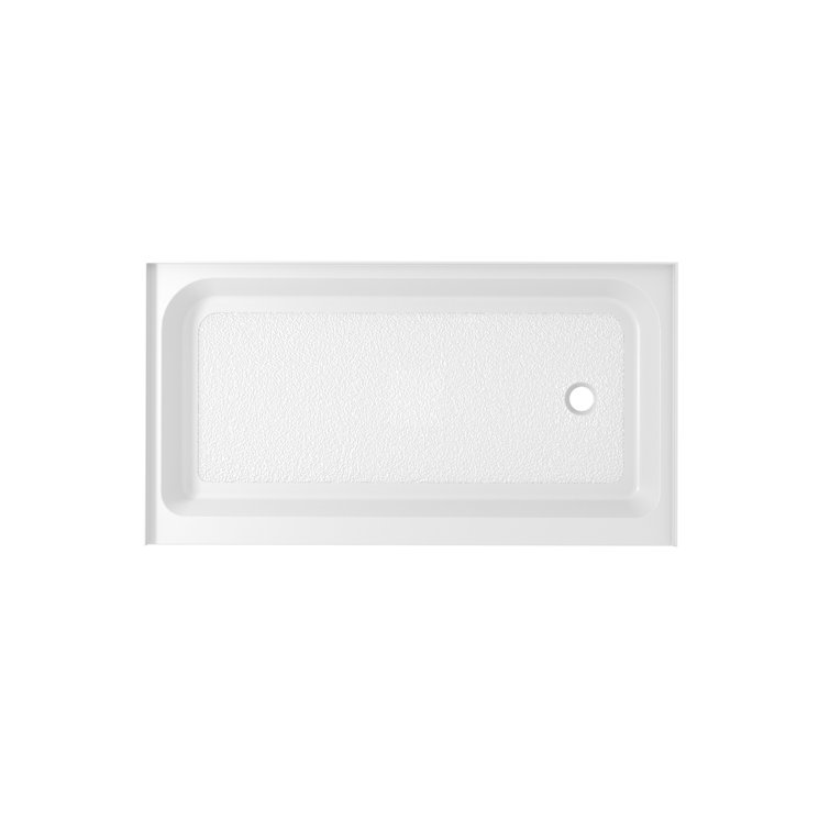 Glossy White 60'' x 36'' Acrylic Shower Base with Right Drain