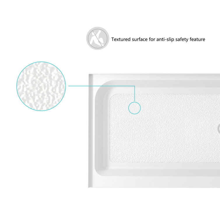Glossy White 60'' x 32'' Acrylic Single Threshold Shower Base