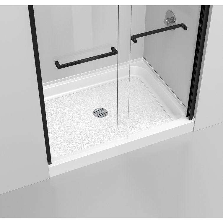 Glossy White 48x36 Inch Acrylic Shower Base with Center Drain