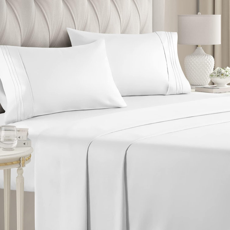 White Full Deep Pocket Microfiber Sheet Set