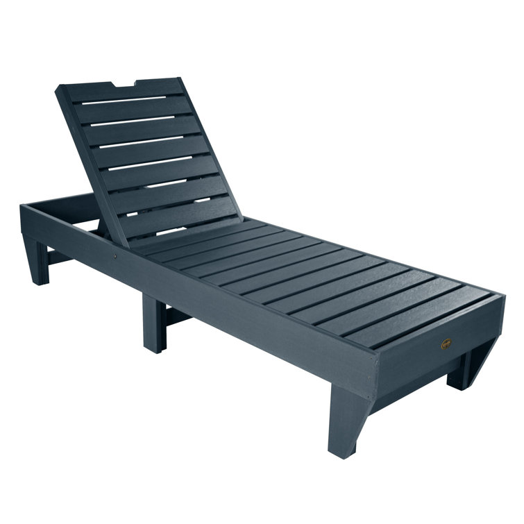 Federal Blue Wooden Outdoor Chaise Lounger
