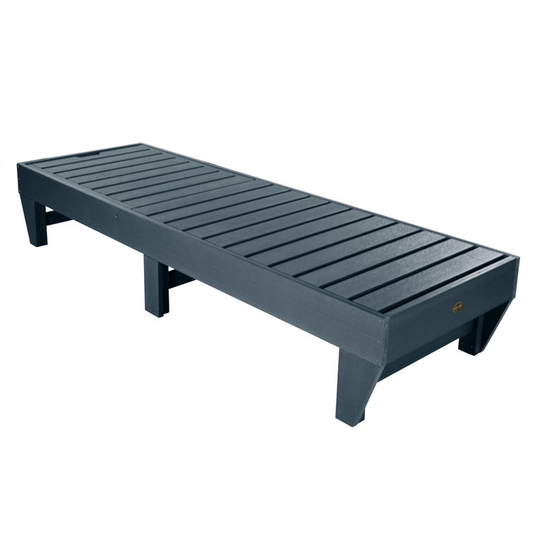 Federal Blue Wooden Outdoor Chaise Lounger